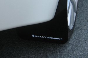 Mitsubishi Evolution Mud Flaps - Front + Rear - Rally Armor - UR Series - Black/White - `08-`17